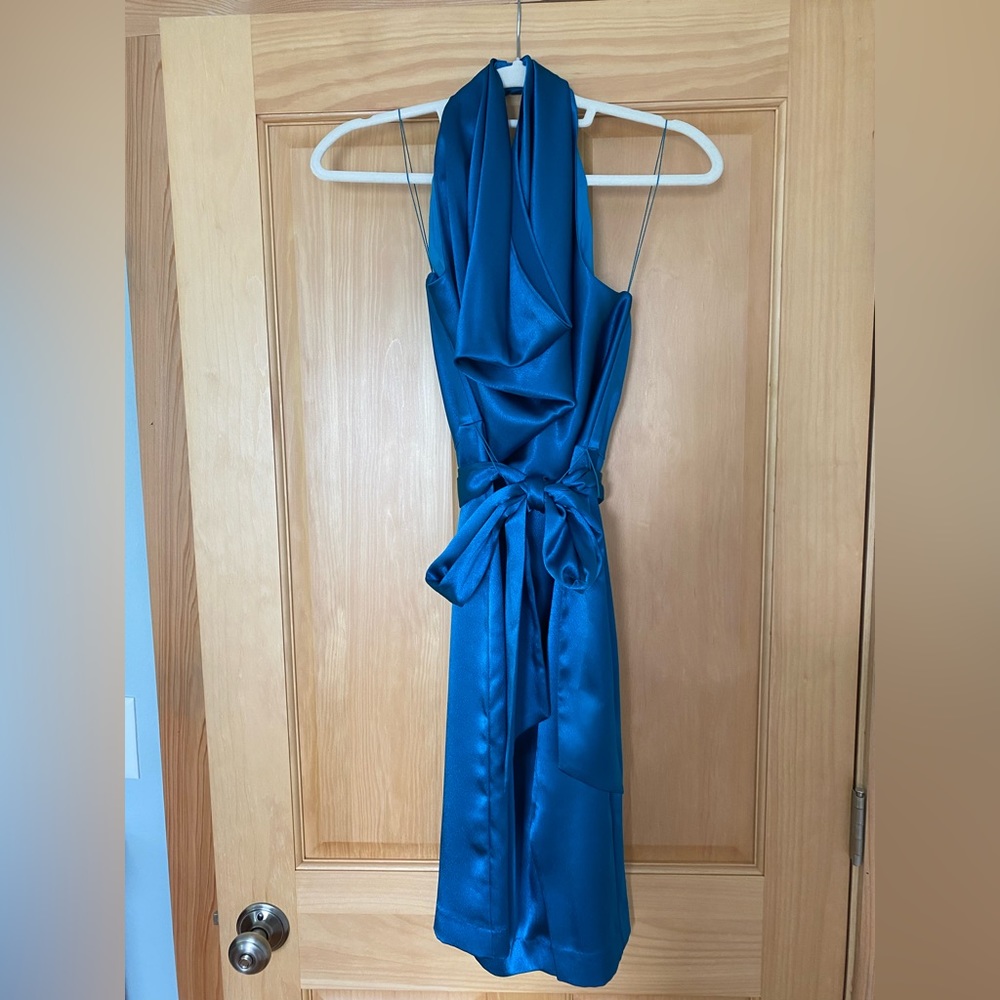 Aidan Mattox cowl neck midi dress; size 6; halter neck